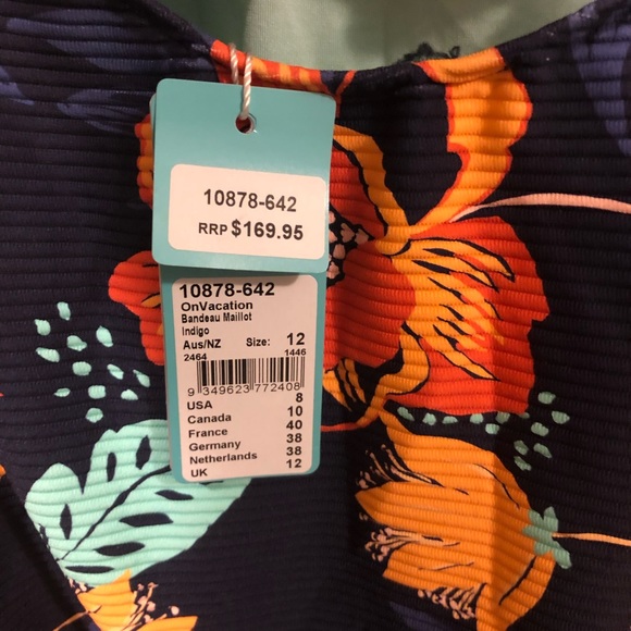 ON VACATION BANDEAU ONE PIECE SWIMSUIT WITH TAGS - Picture 8 of 15